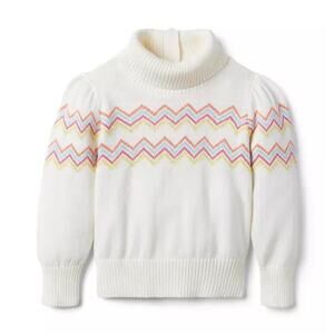 Janie and Jack Turtleneck Sweater sz 6 Fair Isle Rainbow Turtleneck